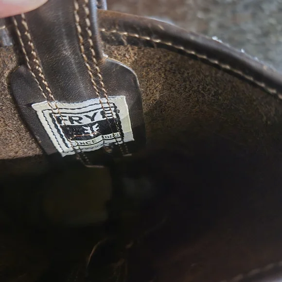 Frye Brown Leather Harness Boots 12R Size 9 Motercycle Boho Western Cowgirl - Picture 14 of 16